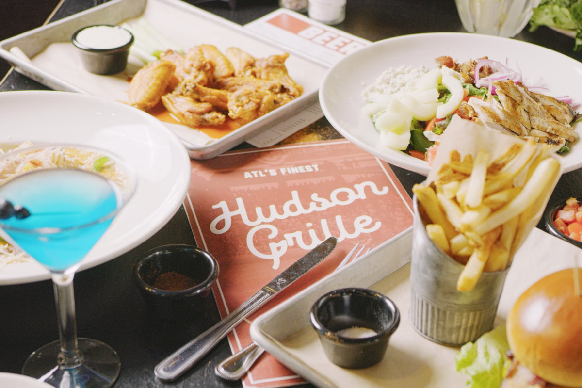 Various foods and drinks on the table